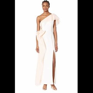 BcbgMaxazria One Shoulder Gown with Tulle